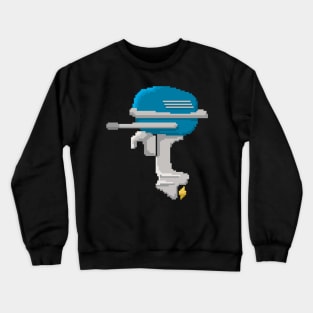 Vintage Outboard Motor in 8Bit Pixel Art Style Crewneck Sweatshirt